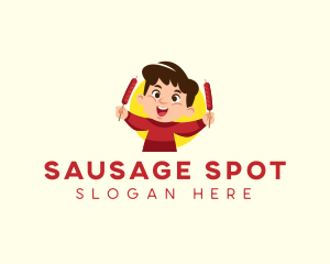 Boy Sausage Hot Dog logo design