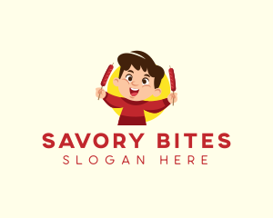 Boy Sausage Hot Dog logo design