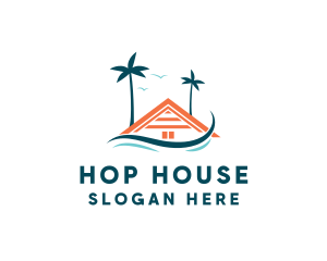 Tropical Tree Beach House logo design