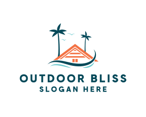 Tropical Tree Beach House logo design