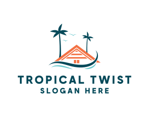 Tropical Tree Beach House logo design