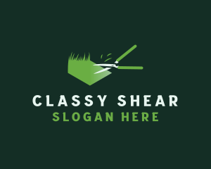 Garden Shears Grass logo design