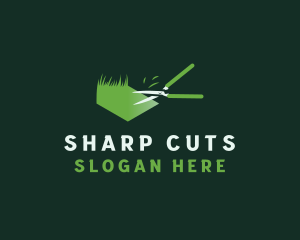 Garden Shears Grass logo design