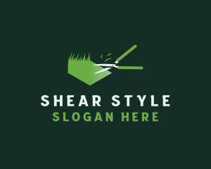 Garden Shears Grass logo design