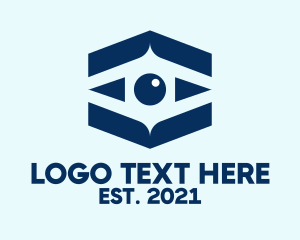 Blue Hexagon Eye  logo