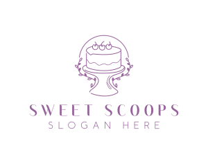 Floral Sweet Cake logo design