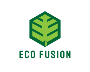Green Hexagon Leaf logo