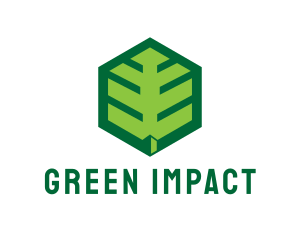 Green Hexagon Leaf logo