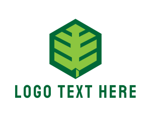 Hybrid - Green Hexagon Leaf logo design