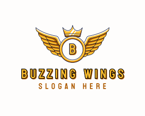 Crown Wings Aviation logo design