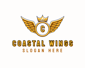 Crown Wings Aviation logo design