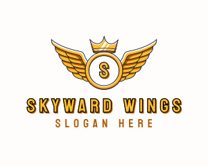 Crown Wings Aviation logo design