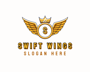 Crown Wings Aviation logo design