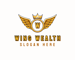 Crown Wings Aviation logo design