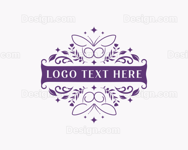 Floral Butterfly Ornament Logo