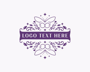 Floral Butterfly Ornament Logo