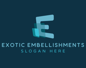 Geometric Square Technology Letter E logo design