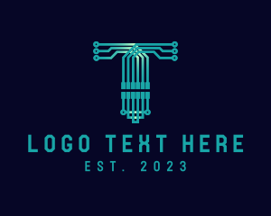 Tech Circuit Letter T logo
