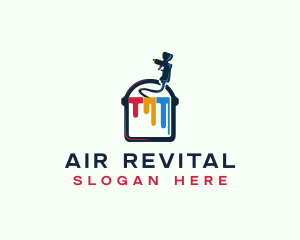 Paint Bucket Air Brush logo design