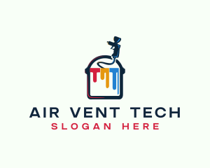 Paint Bucket Air Brush logo design