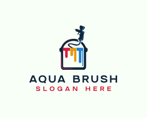 Paint Bucket Air Brush logo design