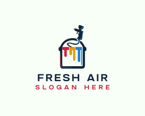 Paint Bucket Air Brush logo design