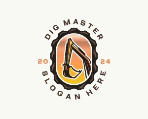 Excavator Digging Construction logo design