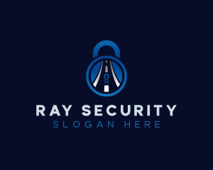 Security Road Key Hole logo design