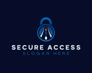 Security Road Key Hole logo design