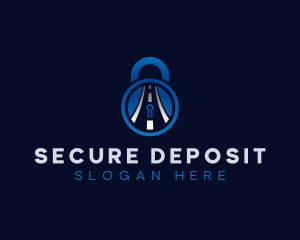 Security Road Key Hole logo design