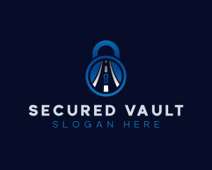 Security Road Key Hole logo design