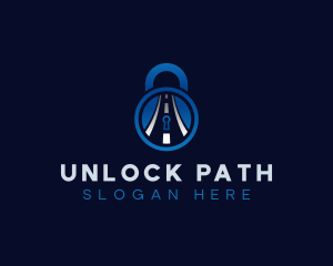 Security Road Key Hole logo design