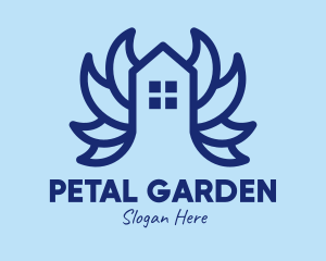 Blue House Petals  logo design