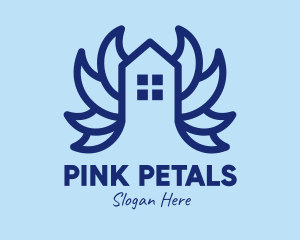 Blue House Petals  logo design