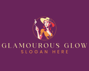 Sexy Smoking Woman logo design