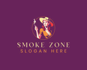 Sexy Smoking Woman logo design