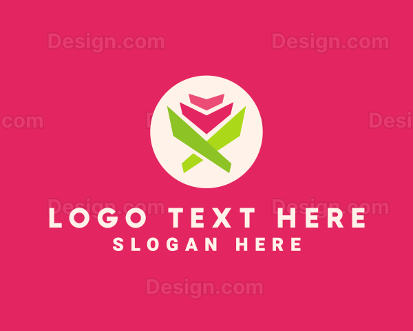 Origami Tulip Flower Florist Logo