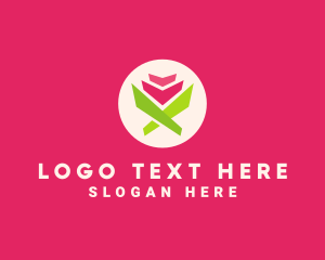 Origami Tulip Flower Florist logo