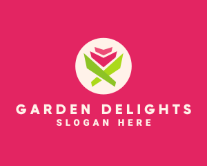 Origami Tulip Flower Florist logo design