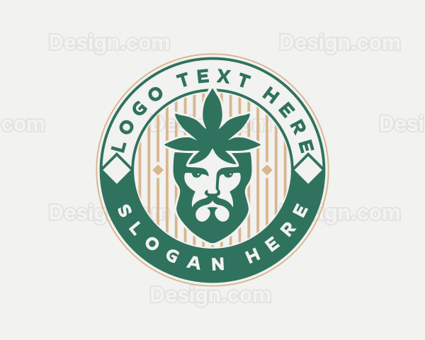 Cannabis Leaf Man Logo