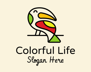 Colorful Wild Toucan  logo design