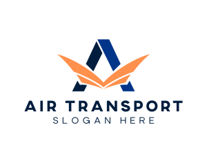 Wings Aviation Letter A logo design