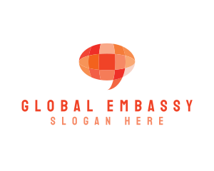 Orange Global Chat logo design