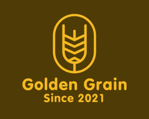 Minimalist Wheat Grain Badge logo