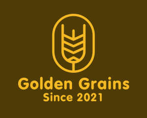 Minimalist Wheat Grain Badge logo design