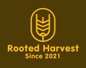 Minimalist Wheat Grain Badge logo design