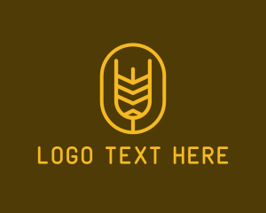 Minimalist Wheat Grain Badge logo
