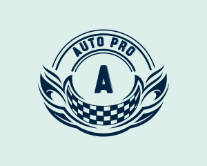 Auto Racing Flag logo design