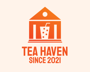 Orange Milk Tea House  logo design