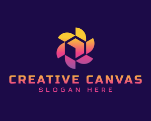 Pinwheel Digital Cube logo design